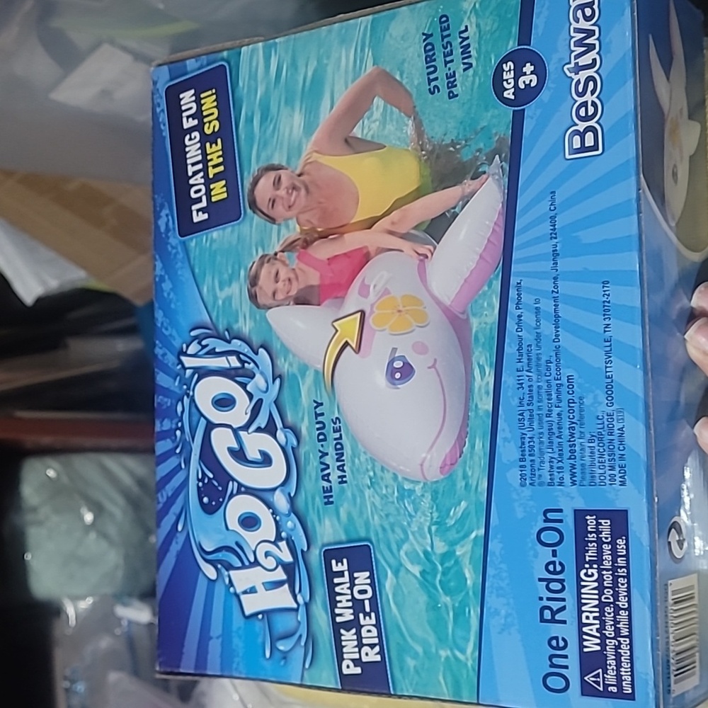 H2o go pink whale ride on.